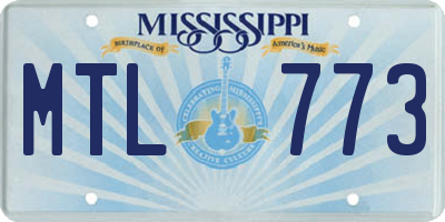 MS license plate MTL773