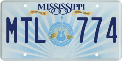 MS license plate MTL774