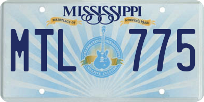 MS license plate MTL775