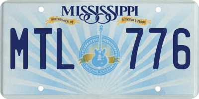 MS license plate MTL776