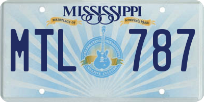 MS license plate MTL787