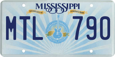 MS license plate MTL790