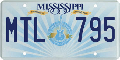 MS license plate MTL795