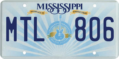 MS license plate MTL806