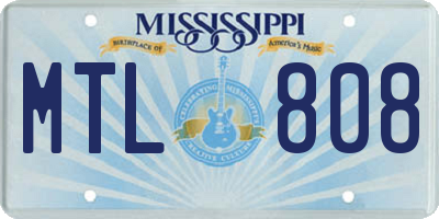 MS license plate MTL808