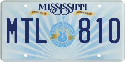 MS license plate MTL810
