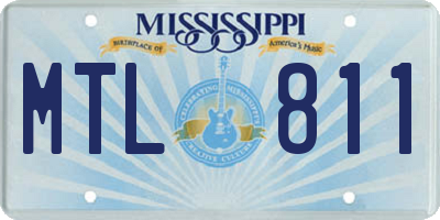 MS license plate MTL811