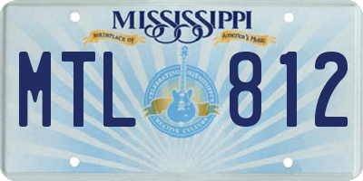 MS license plate MTL812