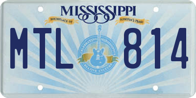 MS license plate MTL814