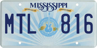 MS license plate MTL816