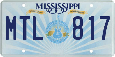 MS license plate MTL817