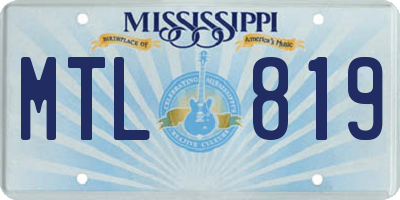 MS license plate MTL819