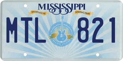 MS license plate MTL821