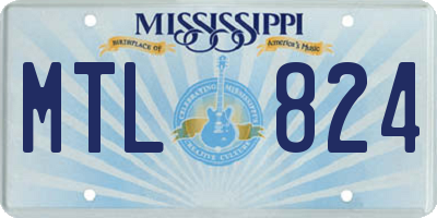 MS license plate MTL824