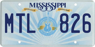 MS license plate MTL826