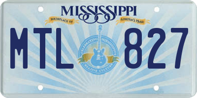 MS license plate MTL827