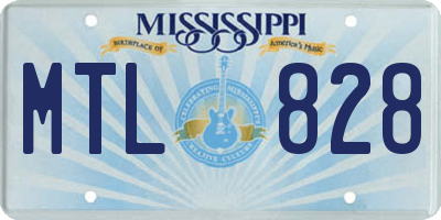 MS license plate MTL828