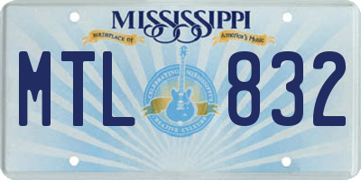 MS license plate MTL832