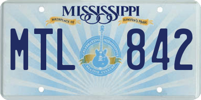 MS license plate MTL842