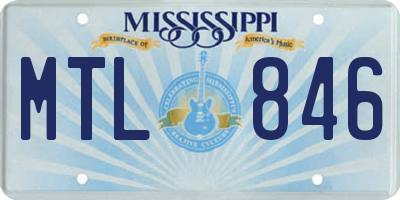 MS license plate MTL846
