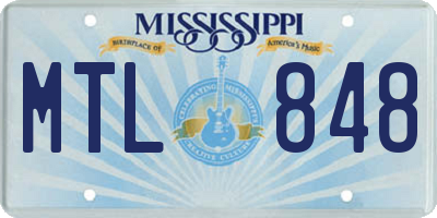 MS license plate MTL848