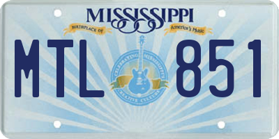 MS license plate MTL851