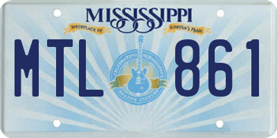 MS license plate MTL861