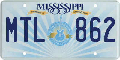 MS license plate MTL862