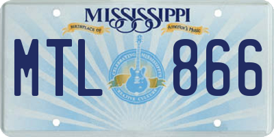 MS license plate MTL866