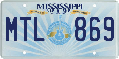 MS license plate MTL869