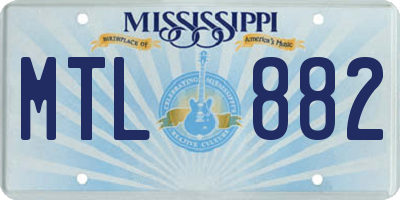 MS license plate MTL882