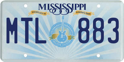 MS license plate MTL883