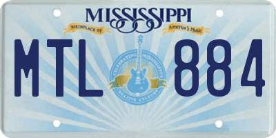 MS license plate MTL884