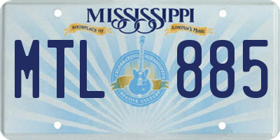 MS license plate MTL885