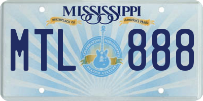 MS license plate MTL888