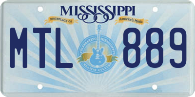 MS license plate MTL889