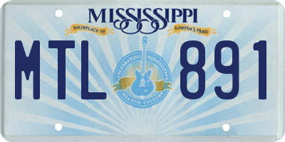 MS license plate MTL891