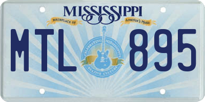 MS license plate MTL895