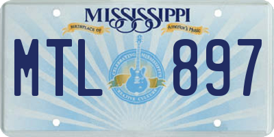 MS license plate MTL897