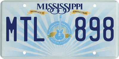 MS license plate MTL898