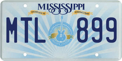 MS license plate MTL899