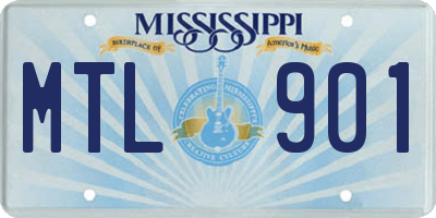 MS license plate MTL901