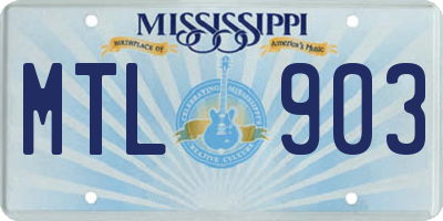 MS license plate MTL903