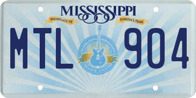 MS license plate MTL904
