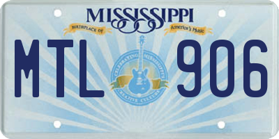 MS license plate MTL906