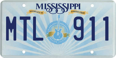 MS license plate MTL911