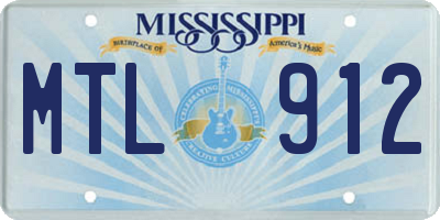 MS license plate MTL912