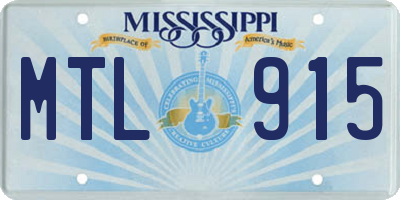 MS license plate MTL915