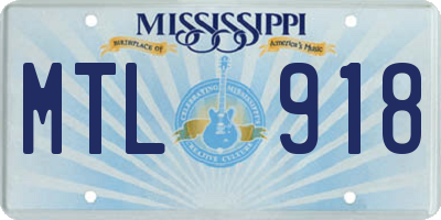 MS license plate MTL918