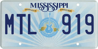 MS license plate MTL919
